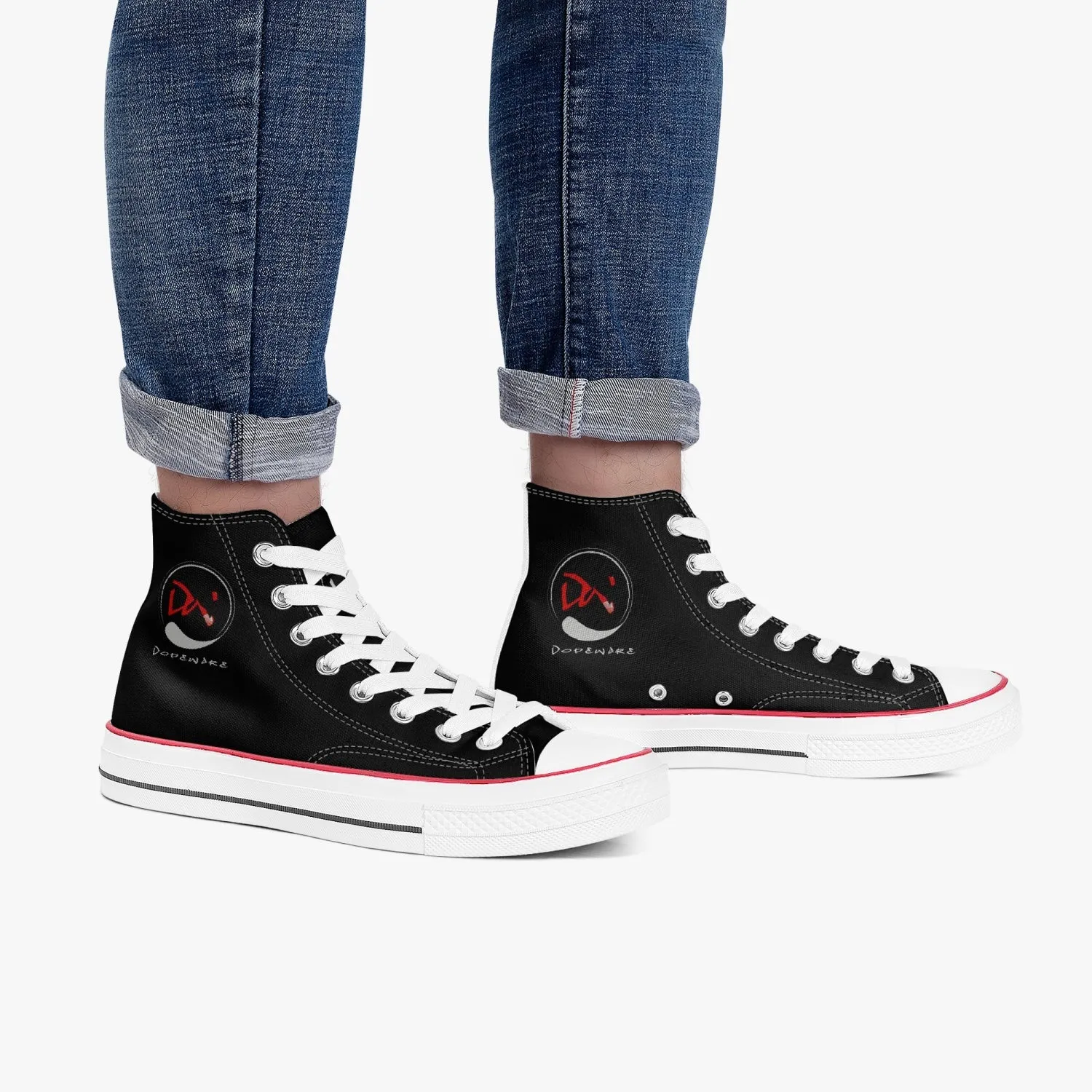 285. New High-Top Canvas Shoes - black