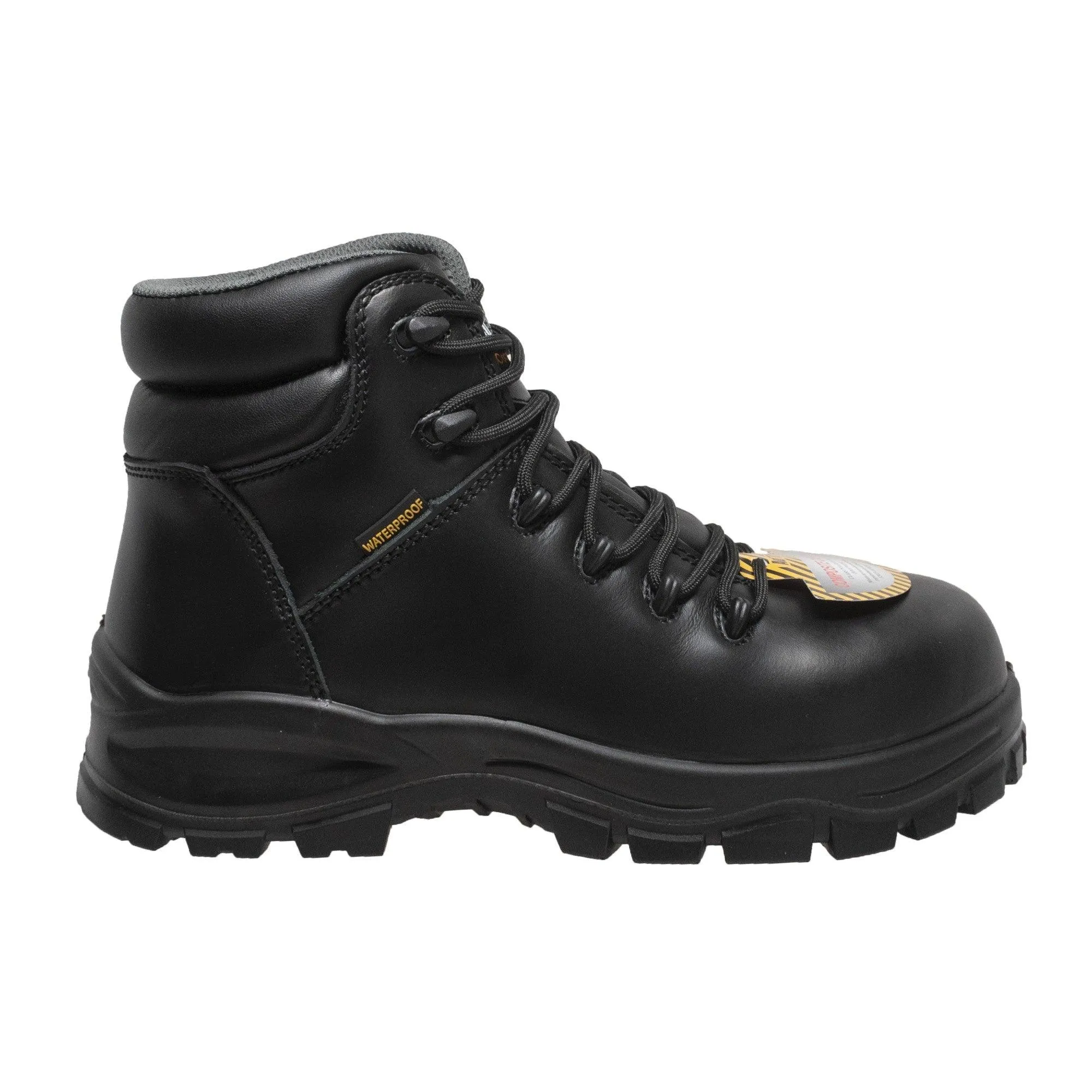 AdTec Women's 6" Waterproof Cap Toe Work Boot Black