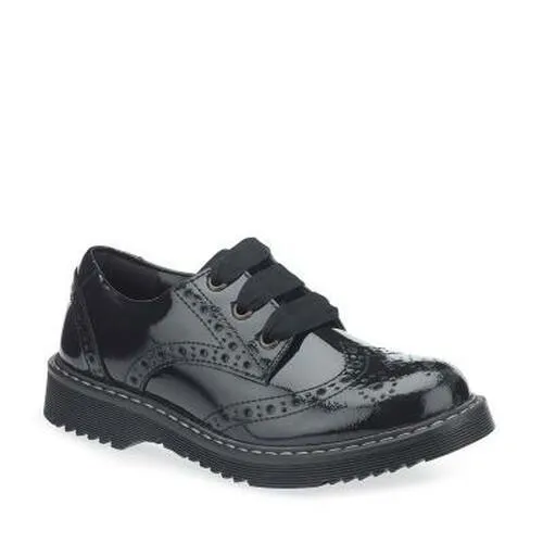 Angry Angels Girls School Shoe Impulsive Black Patent