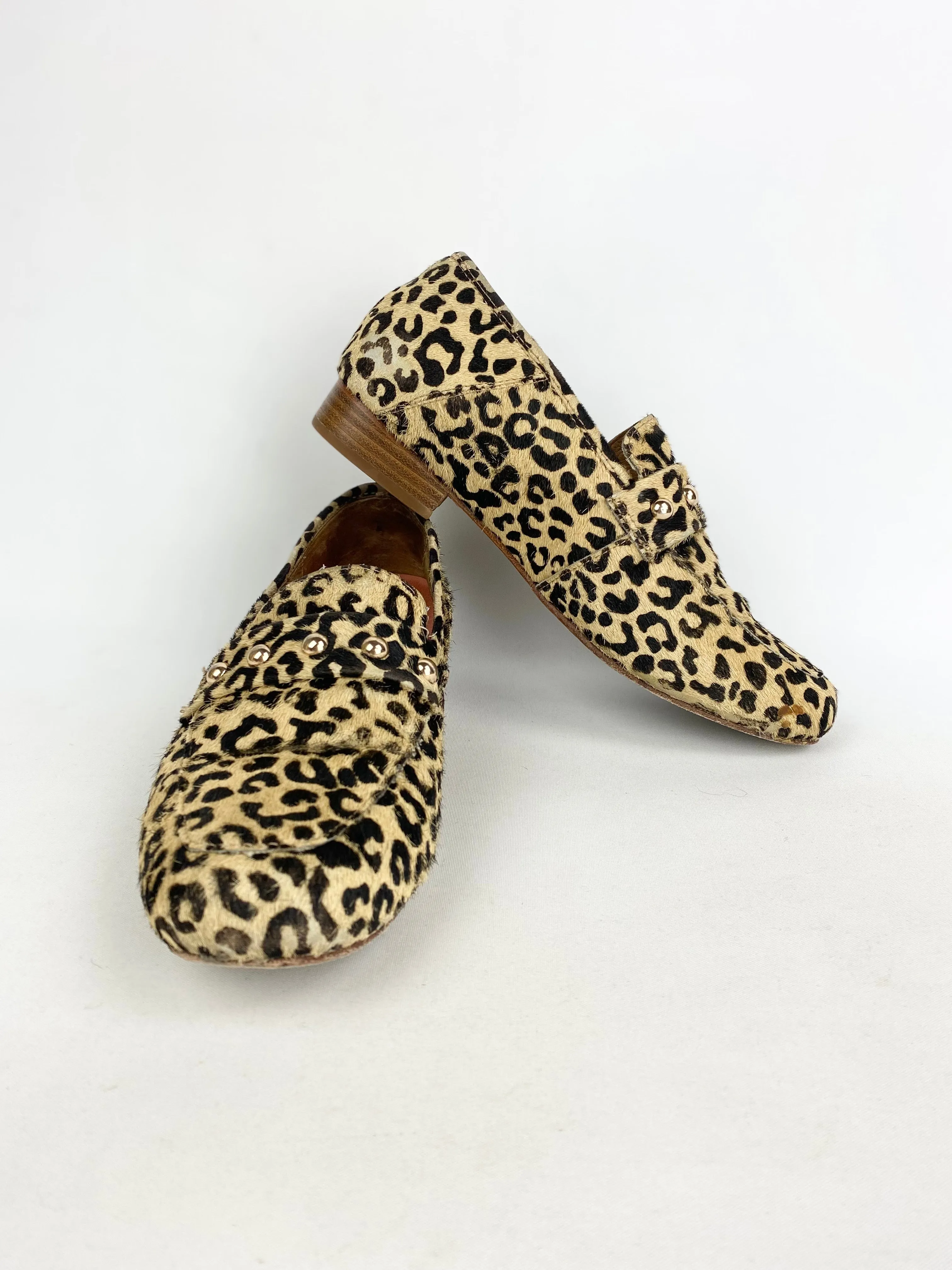 Bared Leopard Print Loafers - EU 37