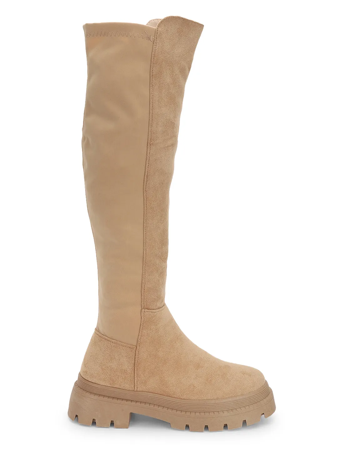 Beige Suede High-End-Fashion Stylish Knee Boots (TC-RS3668-BEIG)