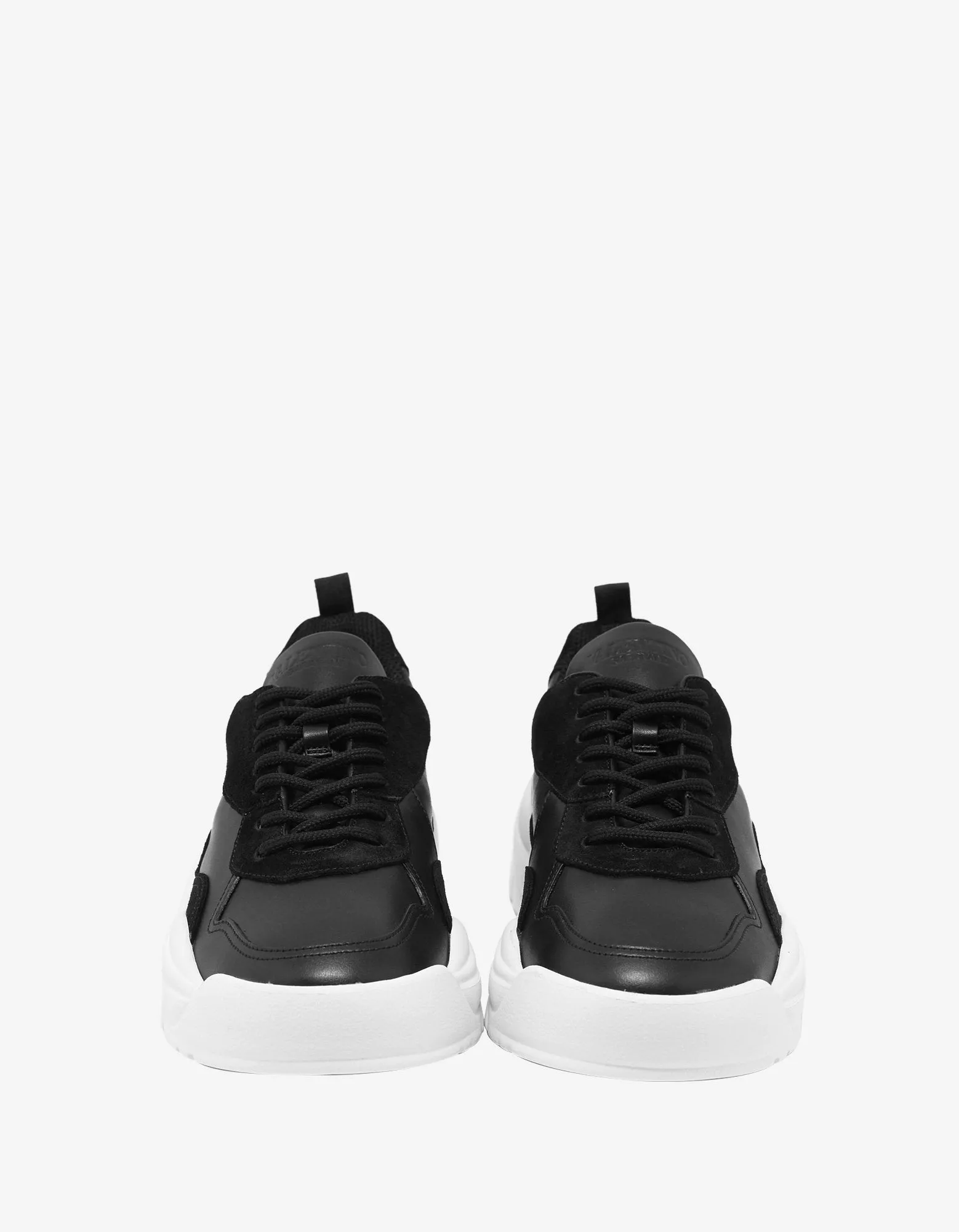 Black Gumboy Calf & Suede Leather Trainers