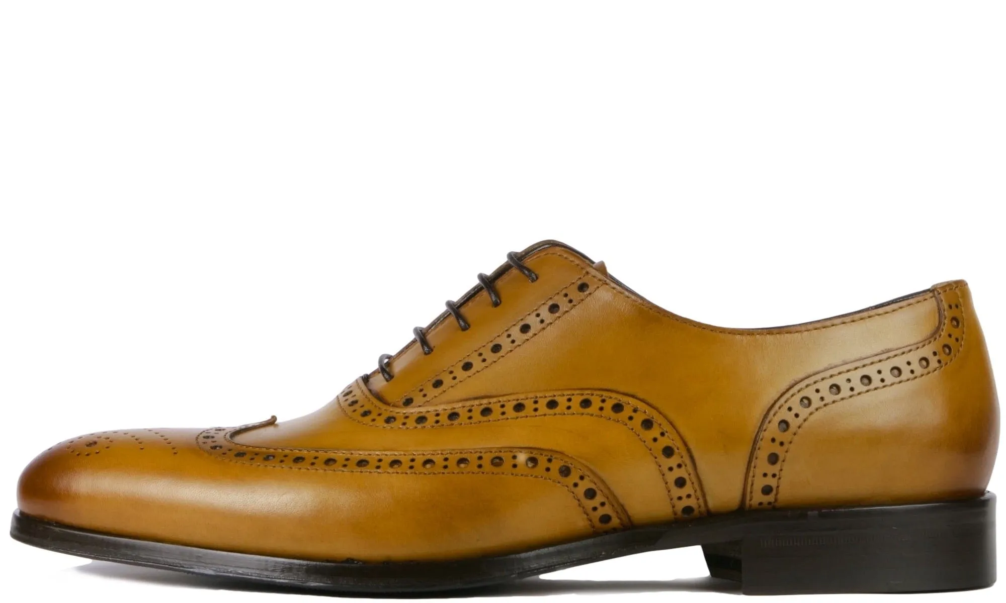 Cambridge Wingtip Oxford Brogue Almond Tan