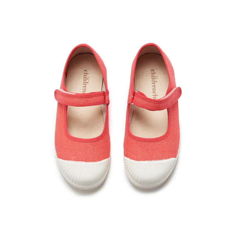 Canvas Mary Jane Captoe Sneakers In Coral