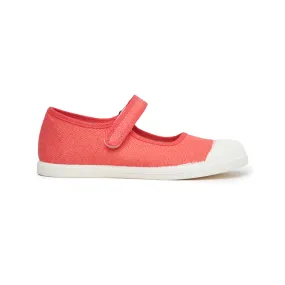 Canvas Mary Jane Captoe Sneakers In Coral