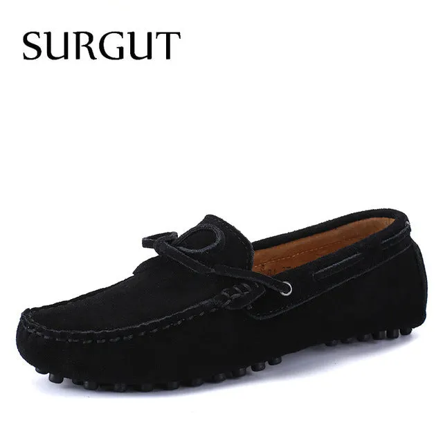 Fashion Summer Spring Men Shoes Loafers Real Leather Boat Shoes Breathable Male Casual Flats Loafers