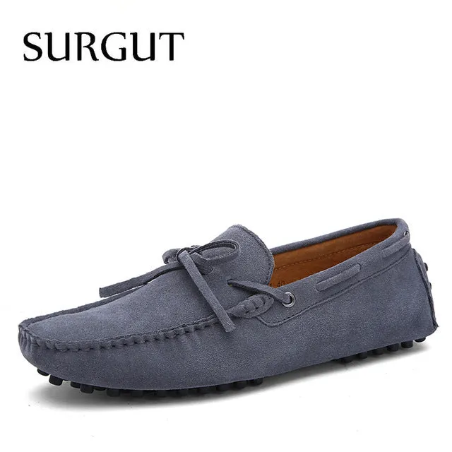 Fashion Summer Spring Men Shoes Loafers Real Leather Boat Shoes Breathable Male Casual Flats Loafers