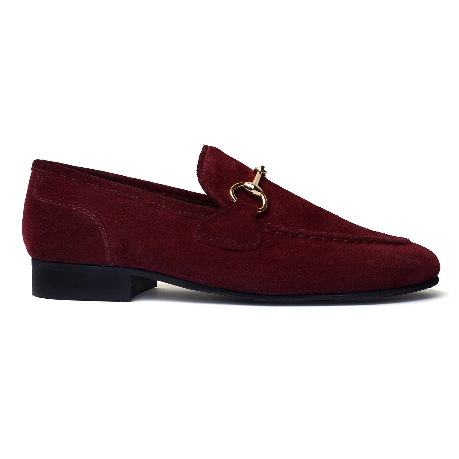 Flexible Back Comfortable Loafer in Red Suede Leather