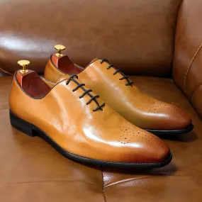 Genuine Handmade Leather Oxford Shoes for Men - 3 Colors