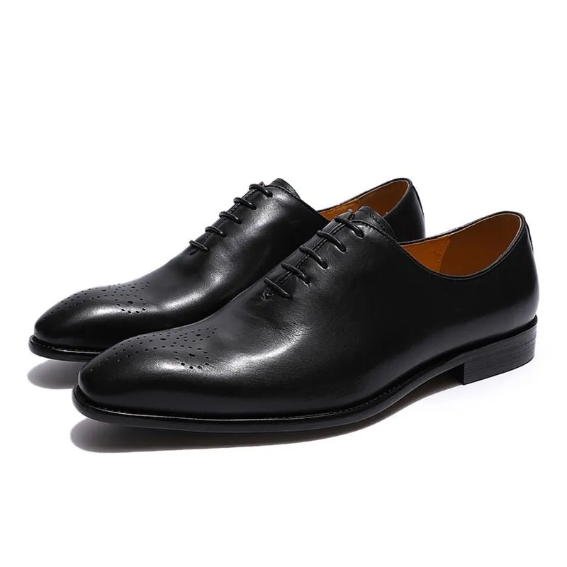 Genuine Handmade Leather Oxford Shoes for Men - 3 Colors