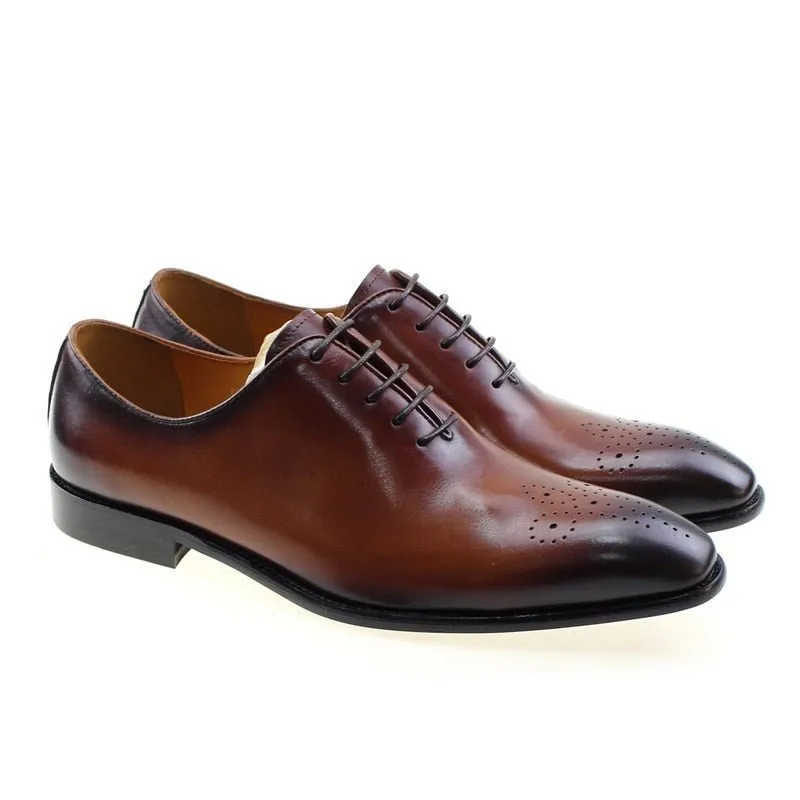 Genuine Handmade Leather Oxford Shoes for Men - 3 Colors