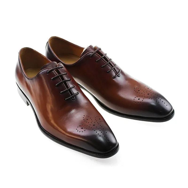 Genuine Handmade Leather Oxford Shoes for Men - 3 Colors