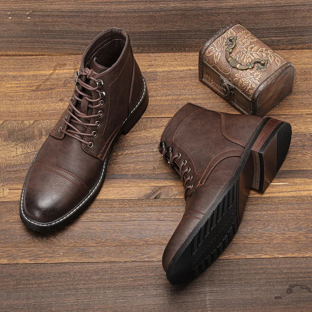 Hale™ | Vintage Derby Boots with Round Toe