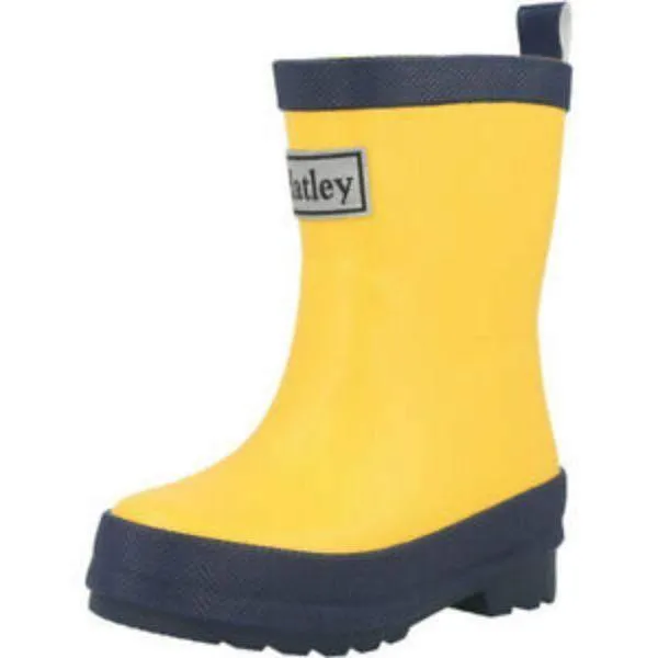 Hatley Yellow & Navy Kids Rain Boots