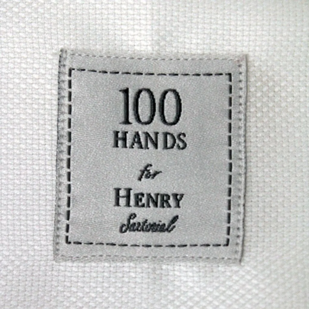 HENRY SARTORIAL X 100 HANDS Single Cuff Tailored Fit Oxford Shirt WHITE