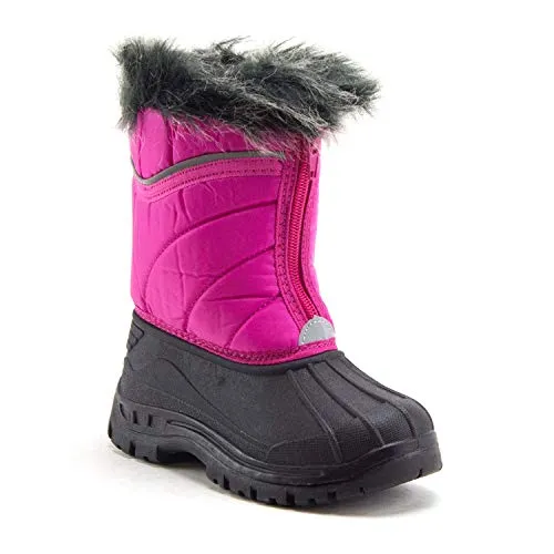 Jazamé Toddler Girls' ICY Waterproof Fur Lined Winter Rain Snow Boots