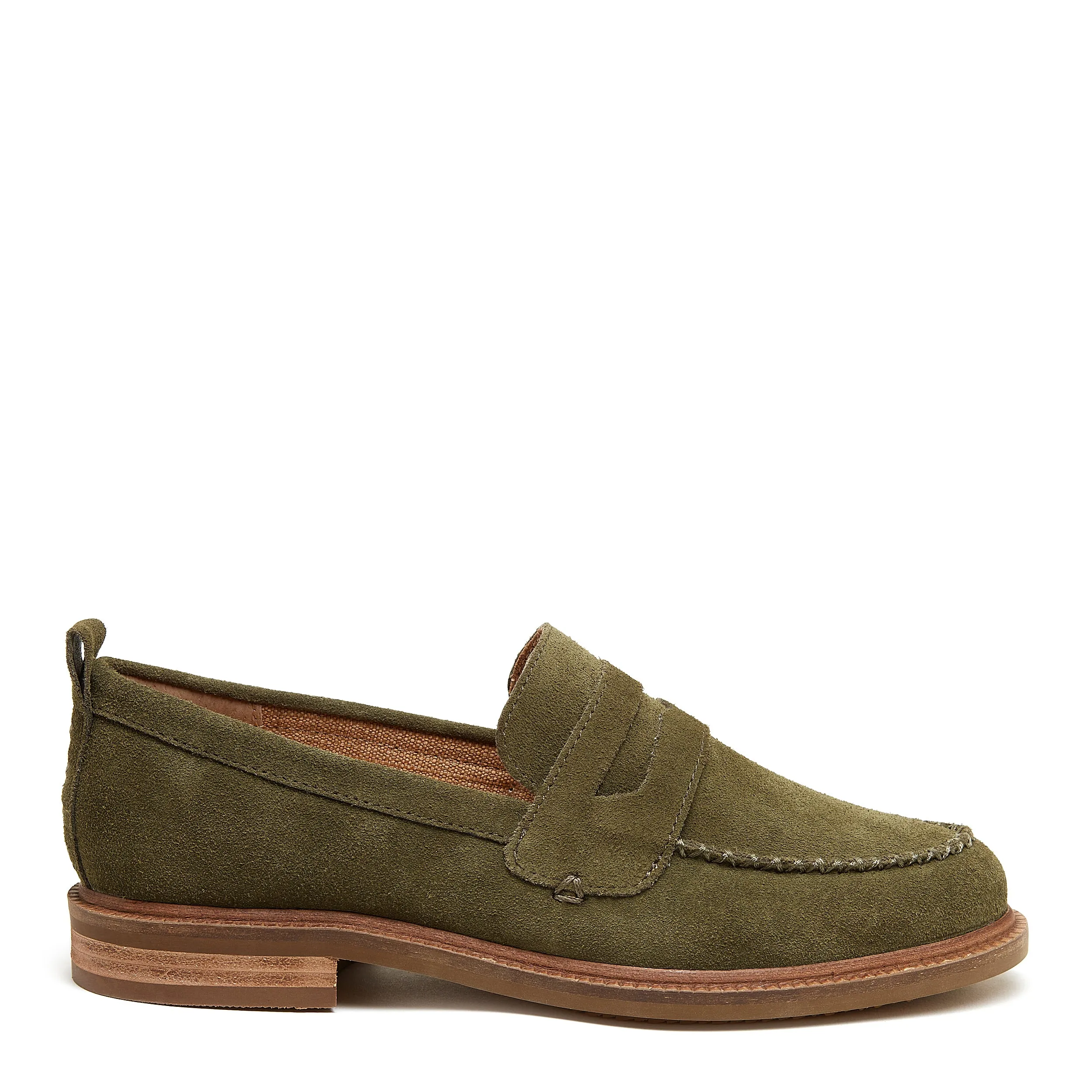 Lens Olive Suede Loafers