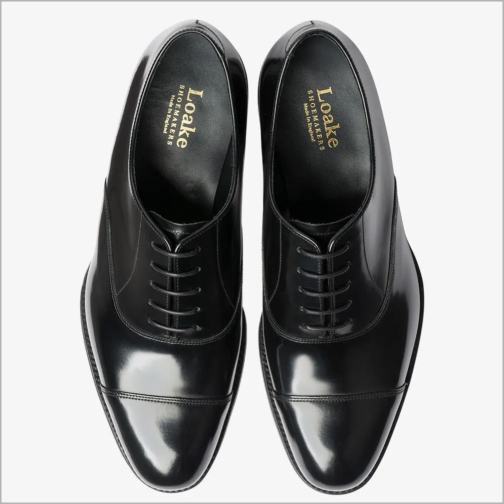 Loake Elgin Black Toe Cap Oxford--