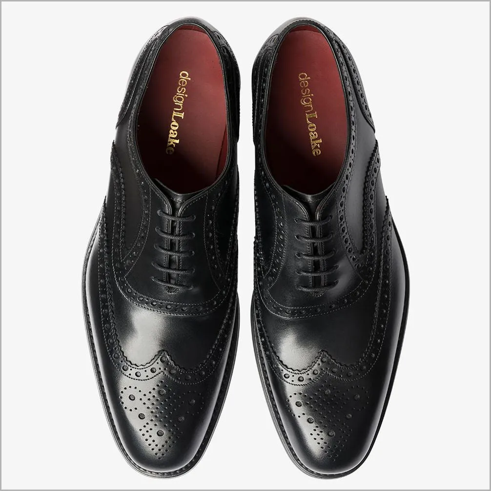 Loake Kerridge Black Oxford Brogue Shoe--