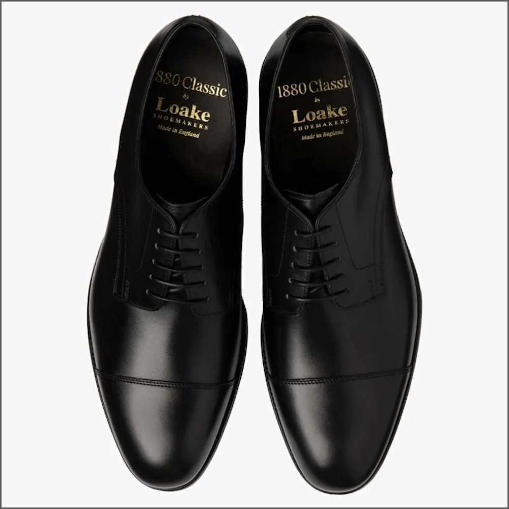 Loake Petergate Carbon Black Shoe F Fit-