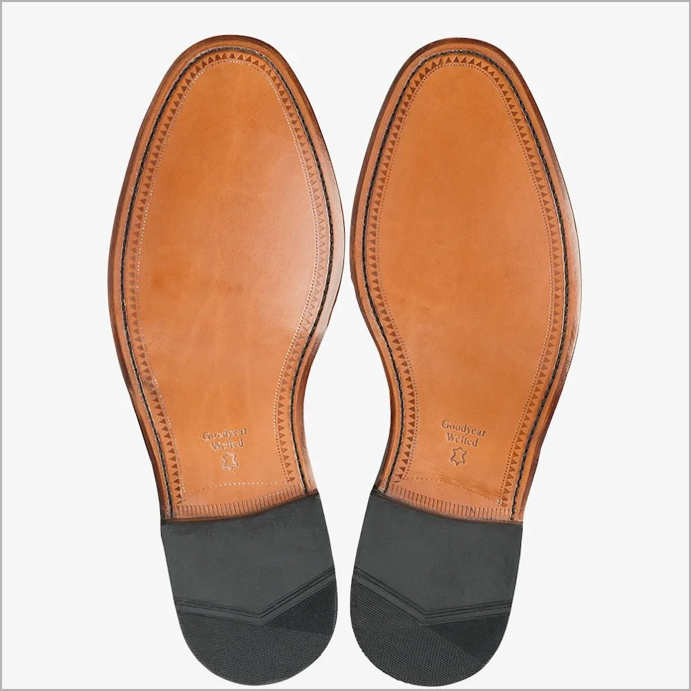 Loake Smith Black Toe Cap Oxford Shoe--