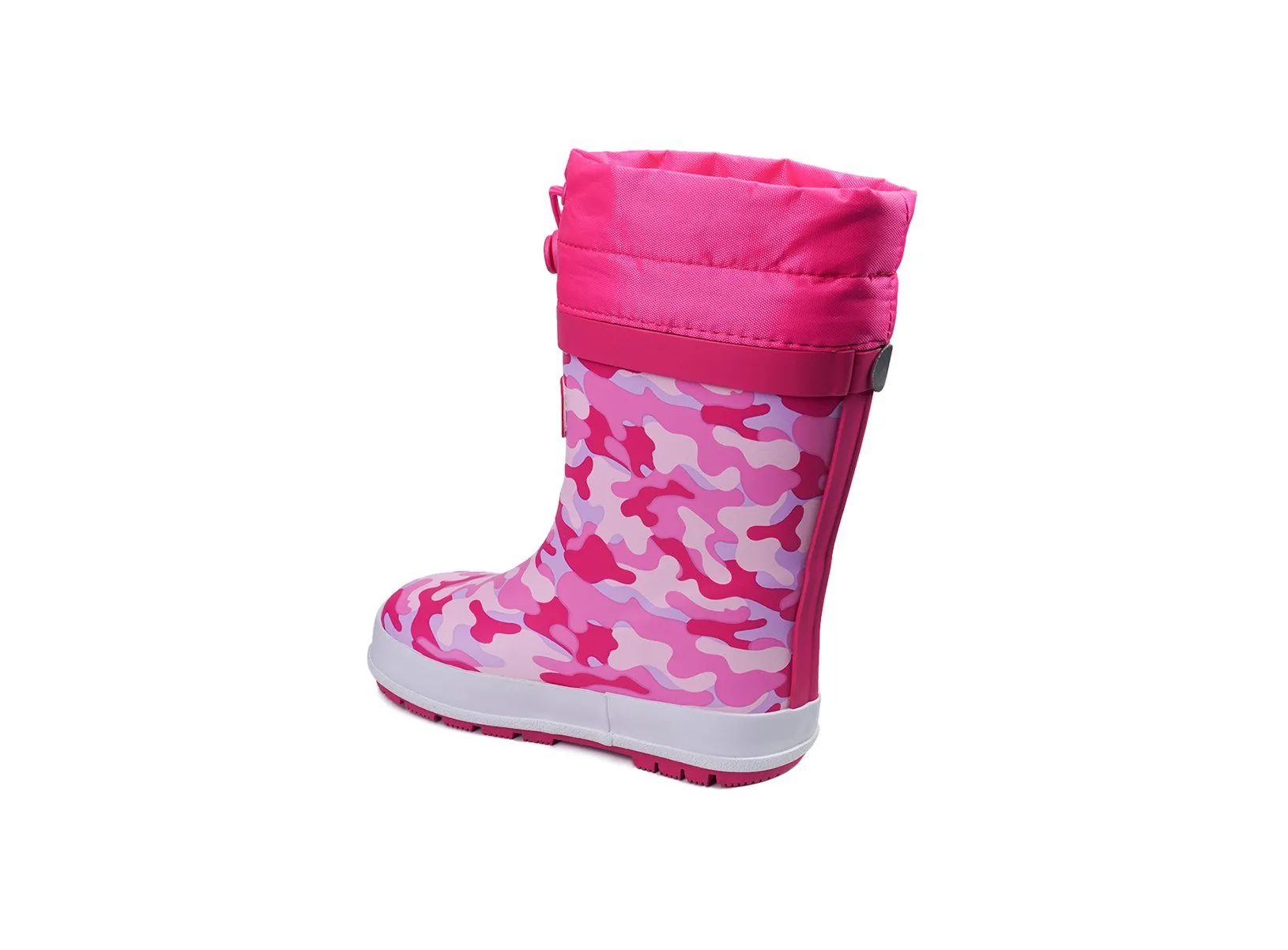 LUCY - Camo Pink Thinsulate Tie-Top Rain Boots with Fastening