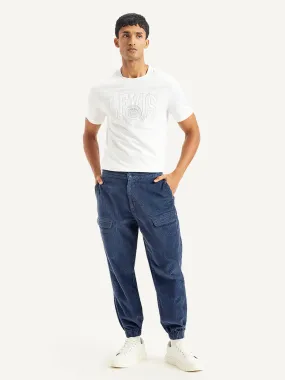 Men's Blue Regular Fit Trousers