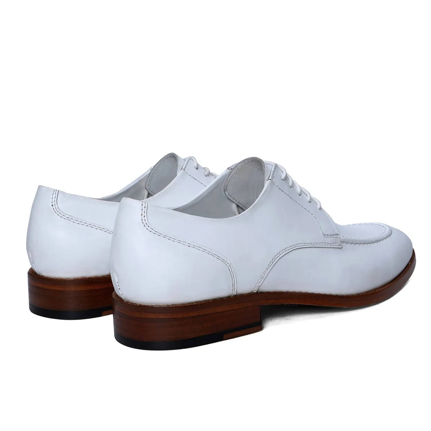 Men's Dress Formal Shoes in White Leather