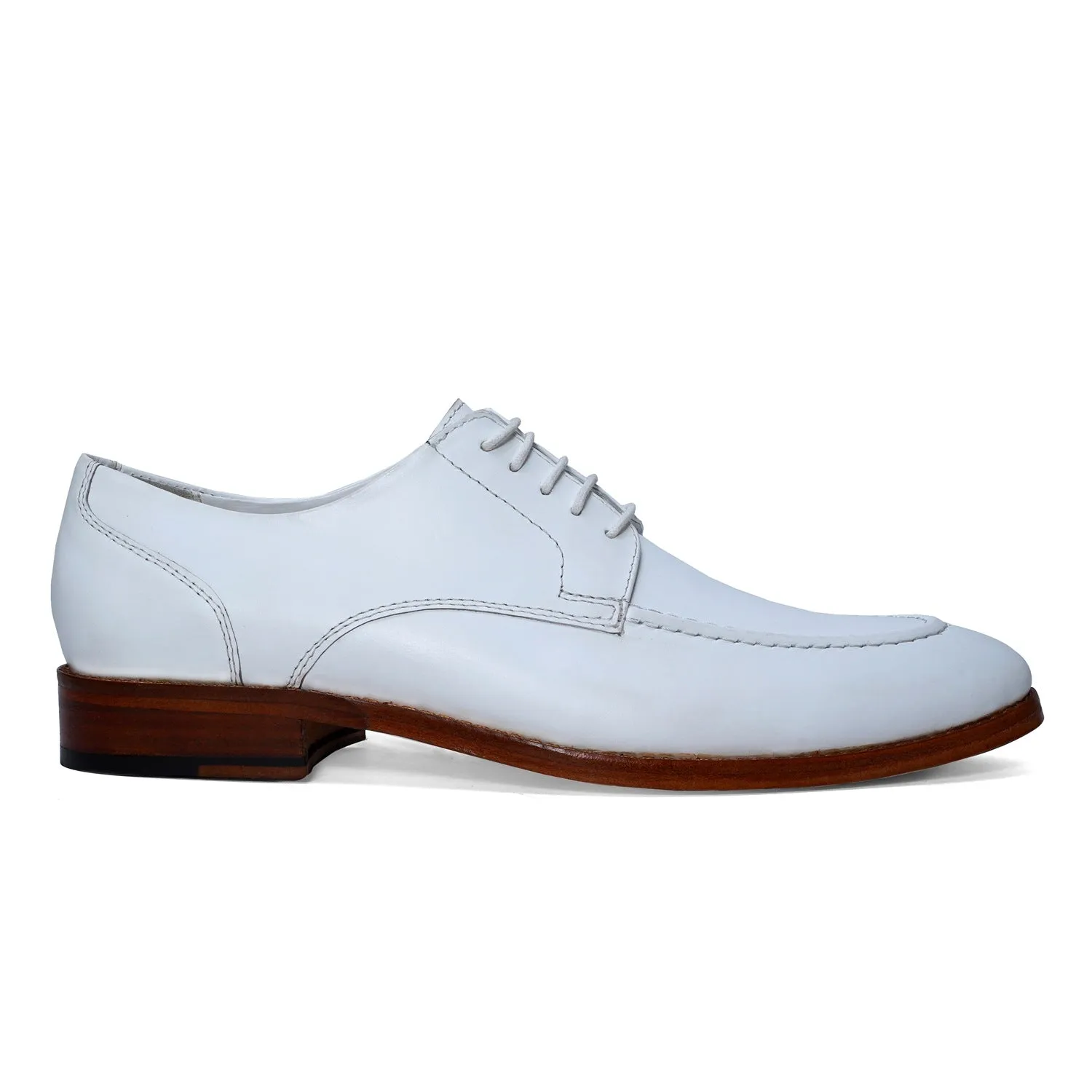 Men's Dress Formal Shoes in White Leather