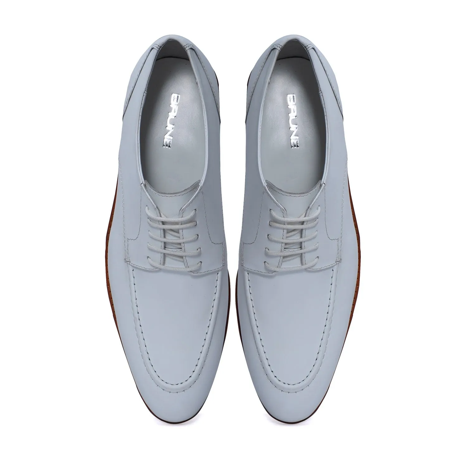 Men's Dress Formal Shoes in White Leather