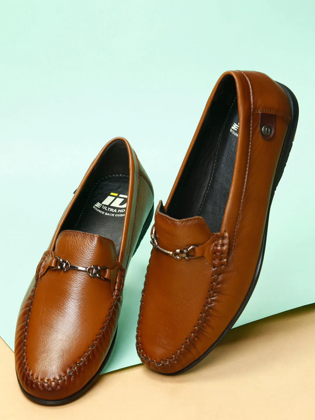 Men's Tan Moc Toe Semi Formal Loafer (ID1107)