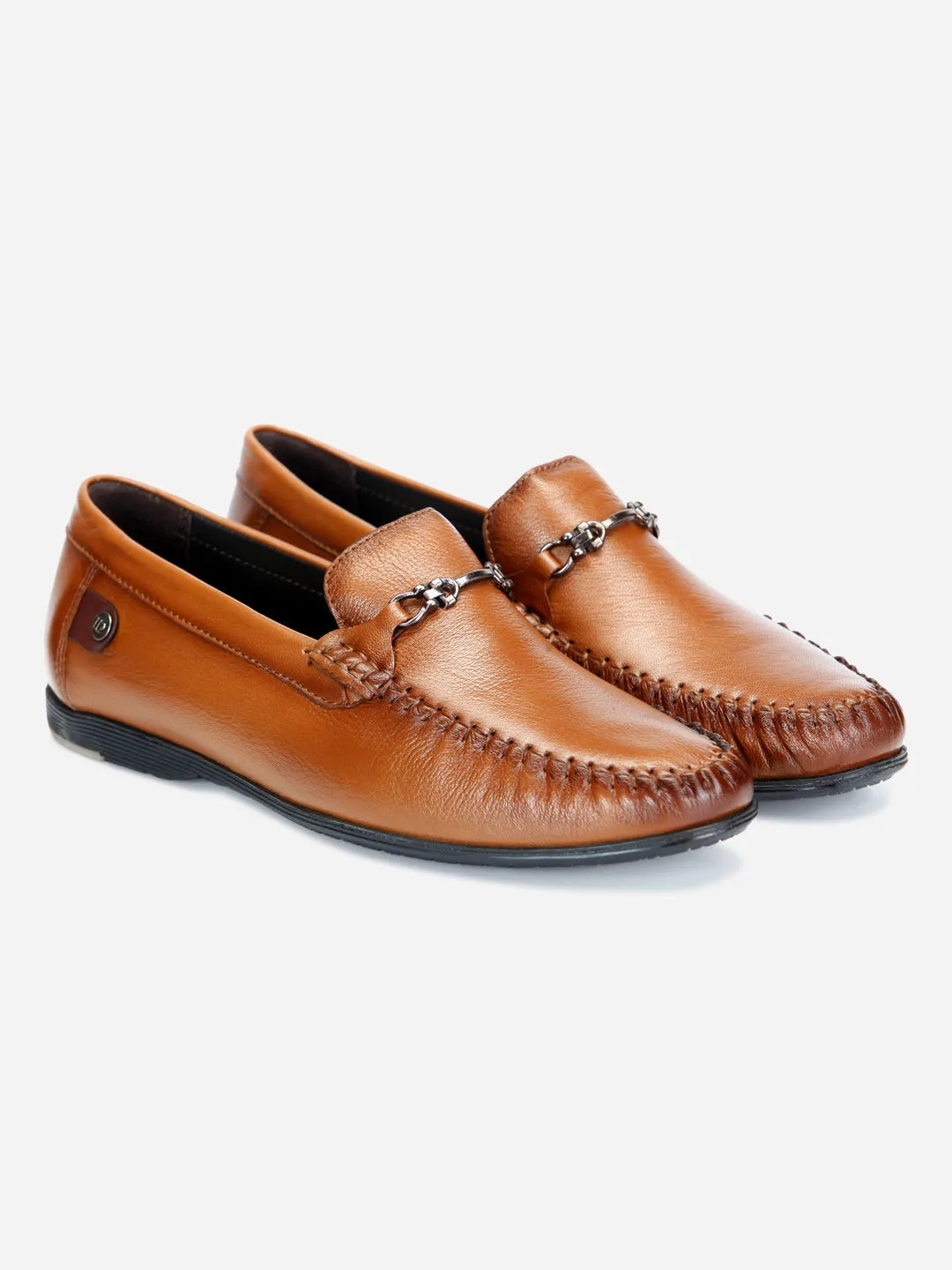 Men's Tan Moc Toe Semi Formal Loafer (ID1107)