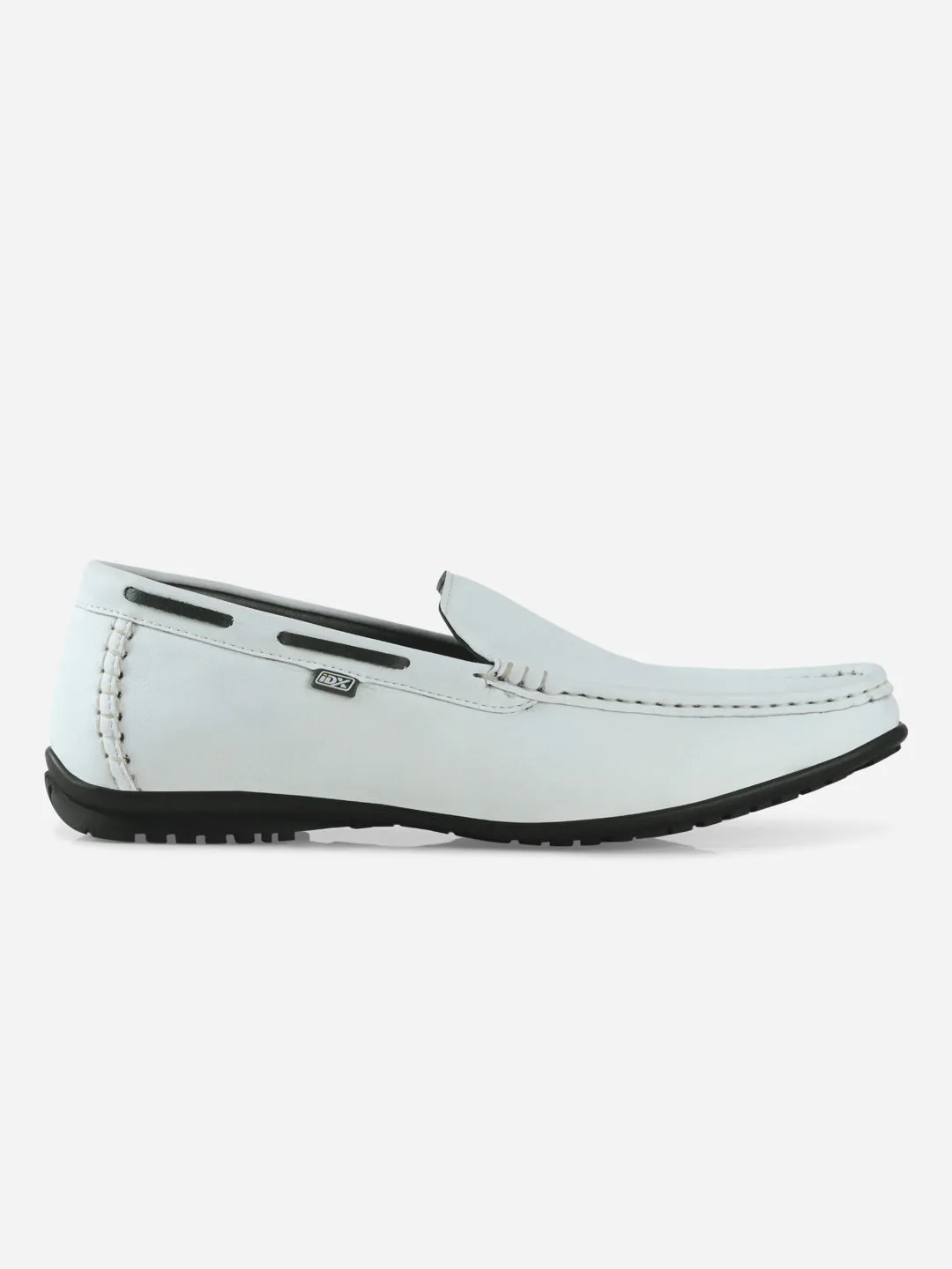 Men's White Moc Toe Casual Loafer (IX1014)