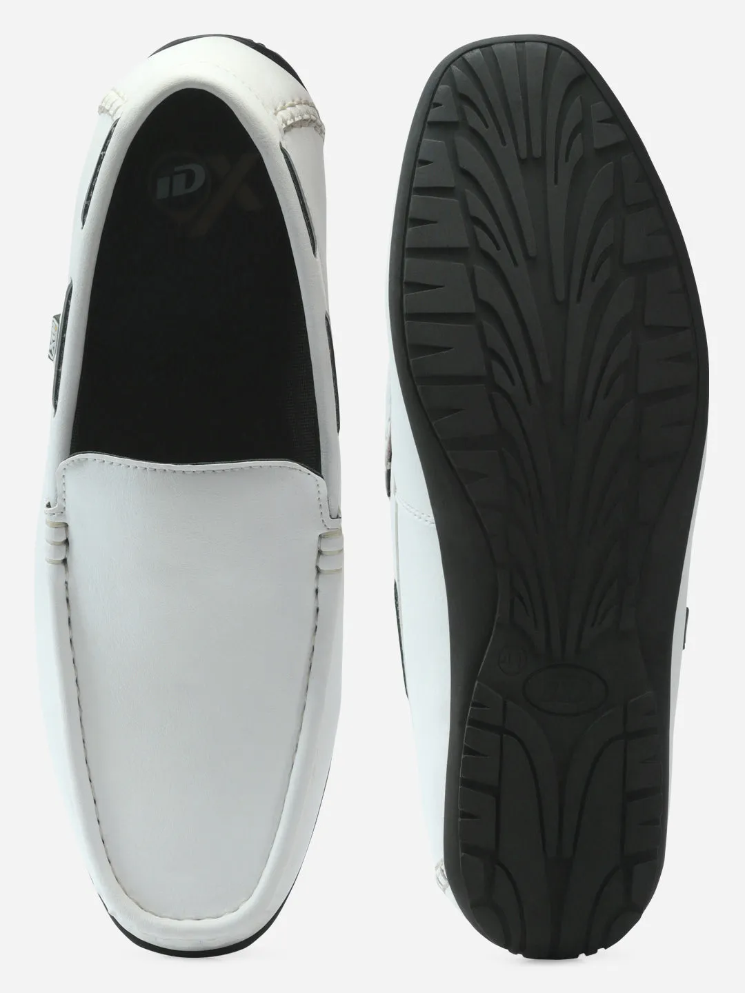 Men's White Moc Toe Casual Loafer (IX1014)