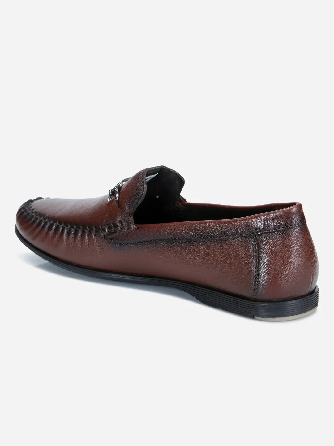 Men's Wine Moc Toe Semi Formal Loafer (ID1107)