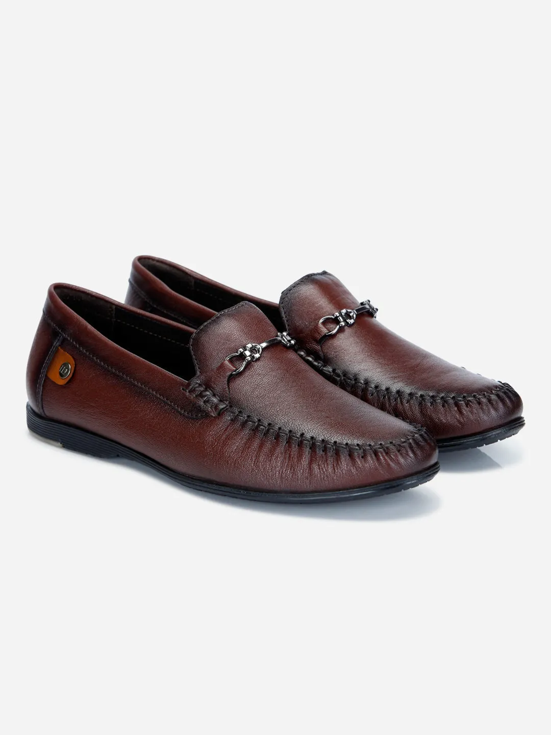 Men's Wine Moc Toe Semi Formal Loafer (ID1107)