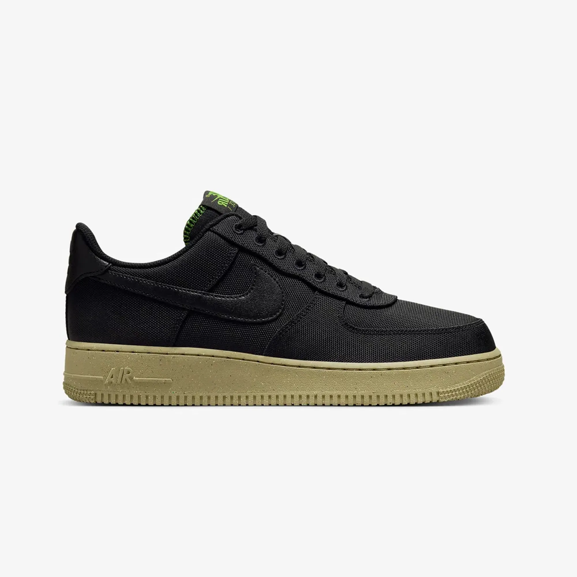 Nike | AIR FORCE 1 '07 LV8 { BLACK/BLACK-NEUTRAL OLIVE-CHLOROPHYLL