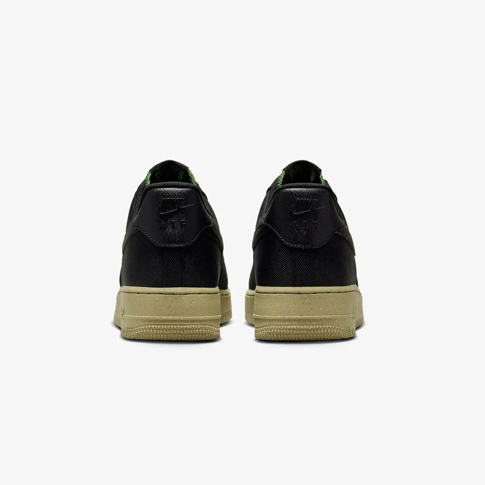 Nike | AIR FORCE 1 '07 LV8 { BLACK/BLACK-NEUTRAL OLIVE-CHLOROPHYLL