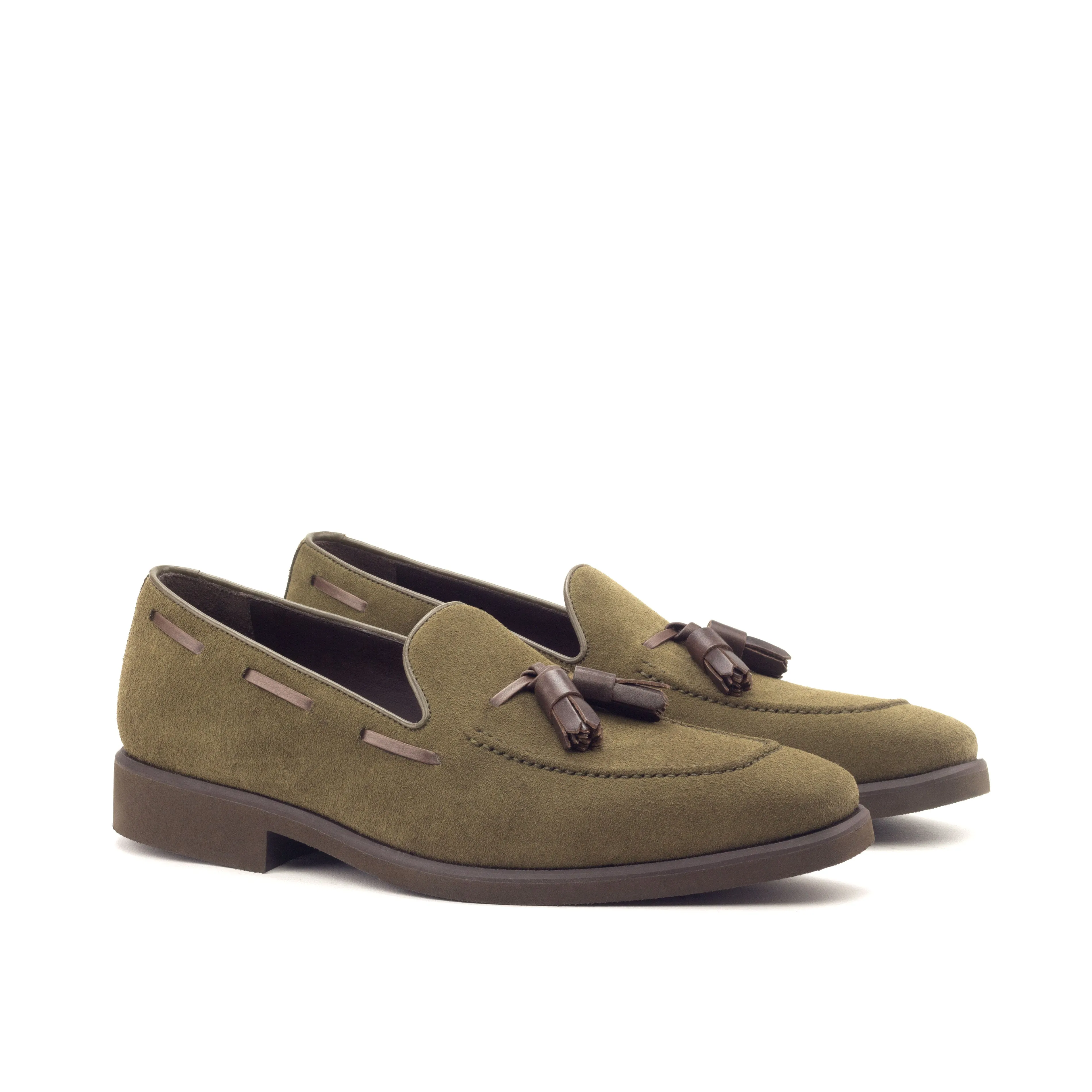 OG Loafer - Lux Suede Khaki-painted Calf Dark Brown