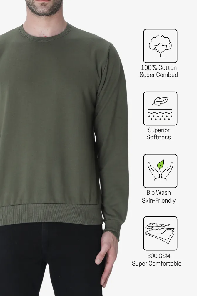 Olive Green Sweatshirt for men