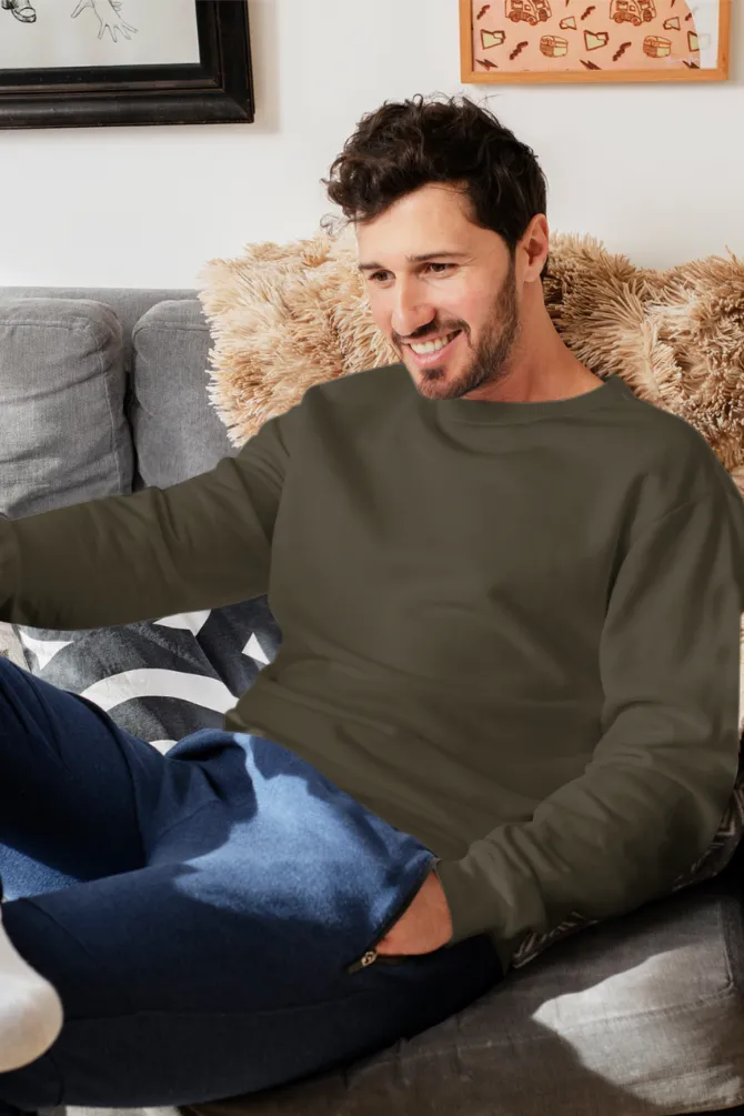 Olive Green Sweatshirt for men