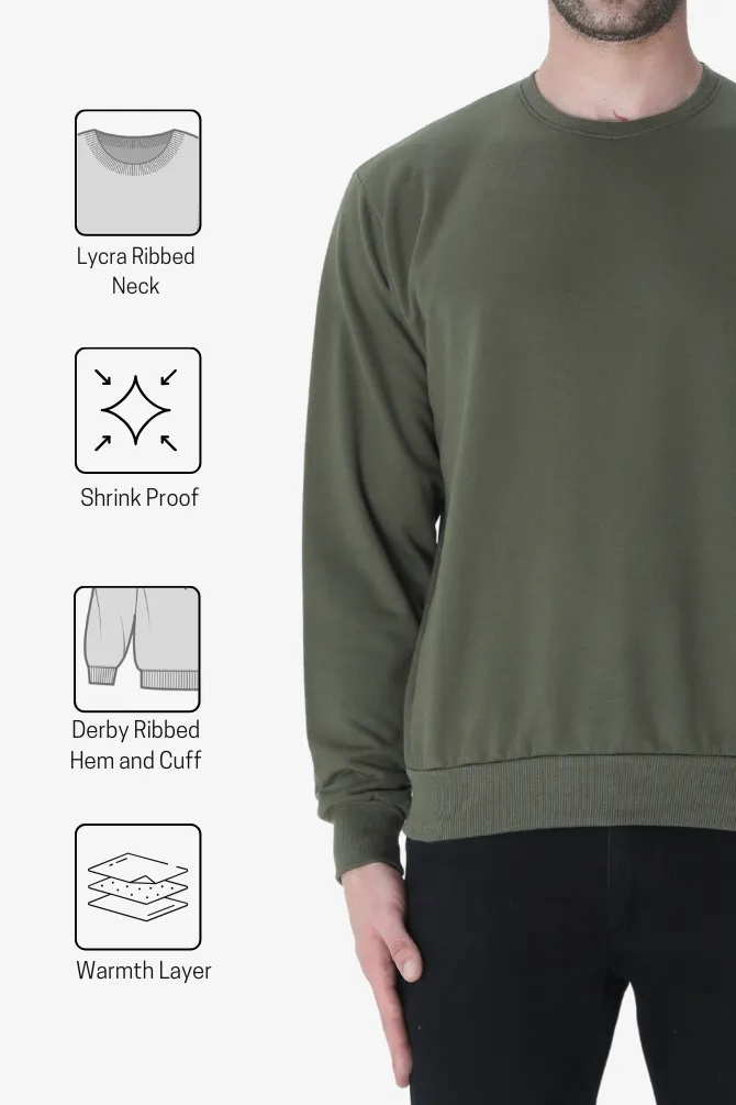 Olive Green Sweatshirt for men