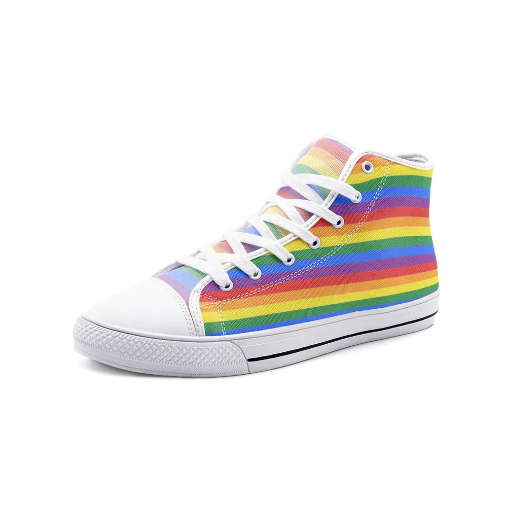 Rainbow High Top Canvas Shoes Unisex Men & Womens Sneakers