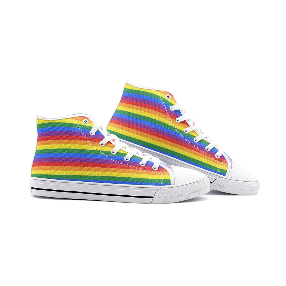 Rainbow High Top Canvas Shoes Unisex Men & Womens Sneakers