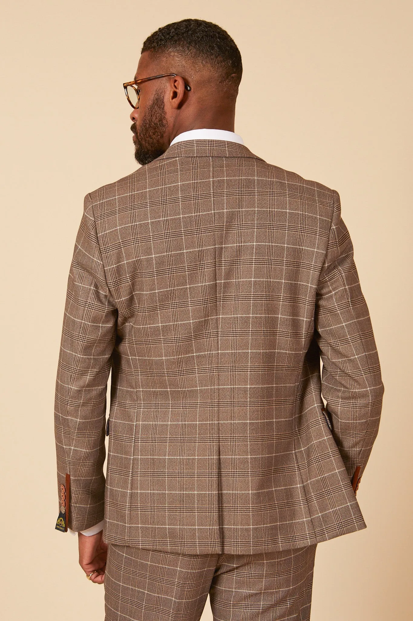 RAY - Tan Check Two Piece Suit