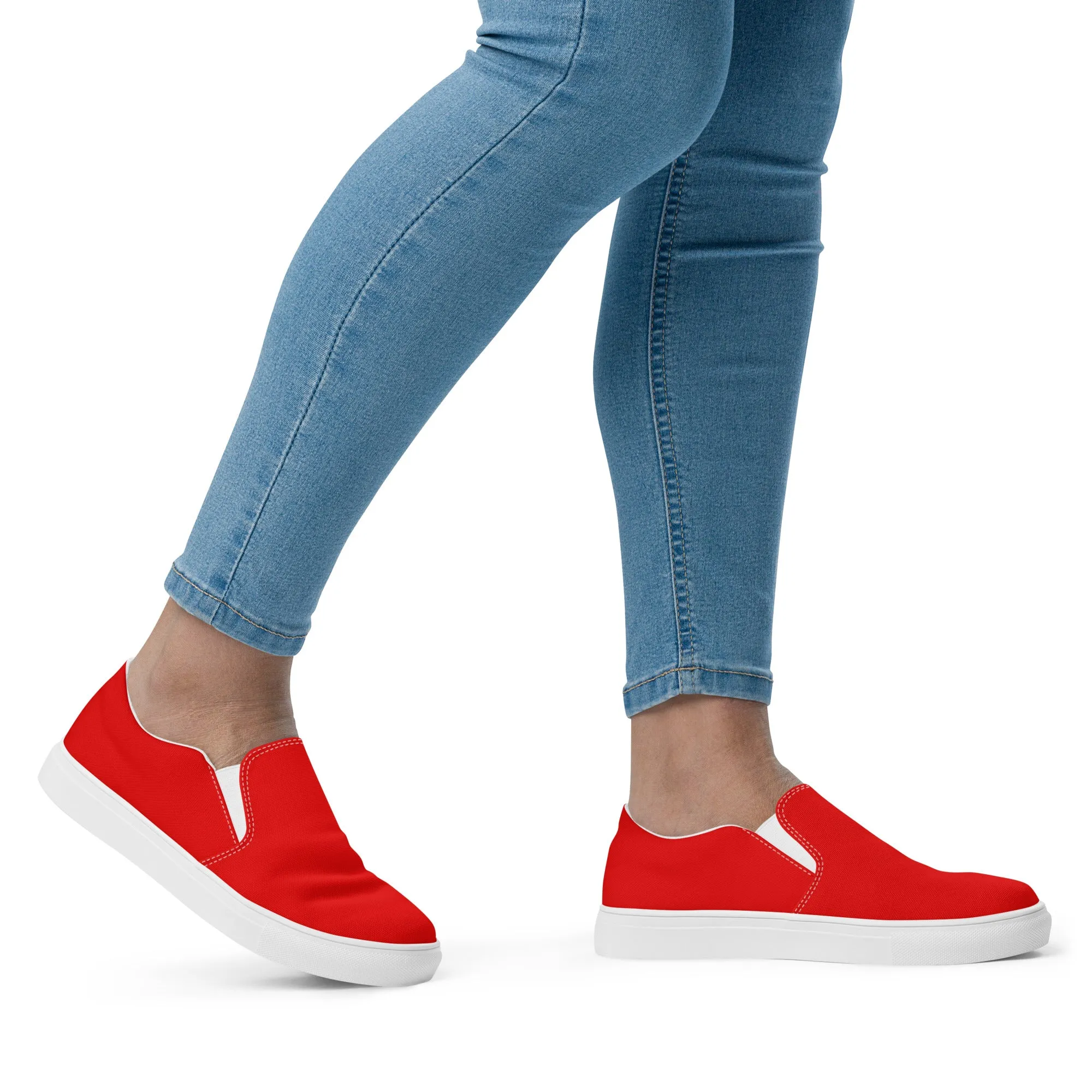 Red Women’s slip-on canvas shoes