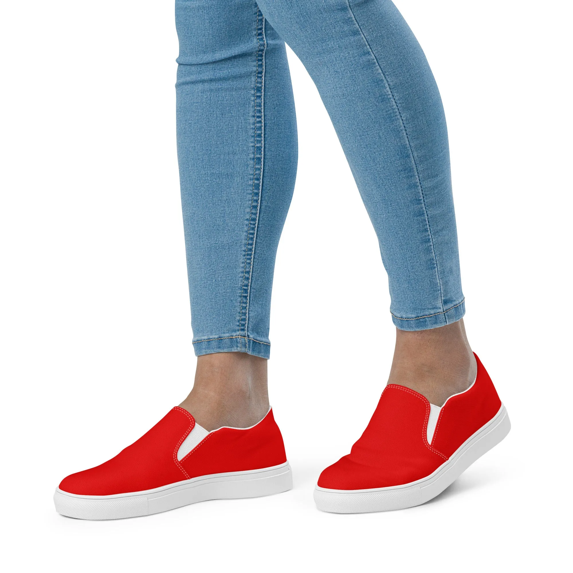 Red Women’s slip-on canvas shoes