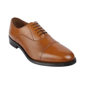 Samuel Windsor - Chester 31 <br> Big Size Regular Width Genuine Leather Tan Formal Lace-Up Shoes