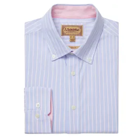 Schoffel Holt Soft Oxford Tailored Fit Mens Shirt  - Blue/Pink Stripe