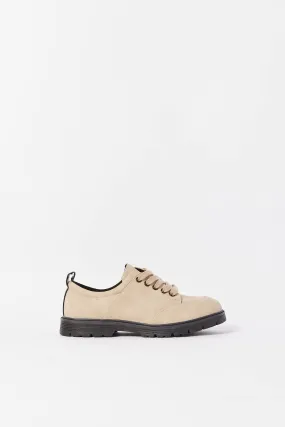 Senior Girls Beige Lace-Up Brogue